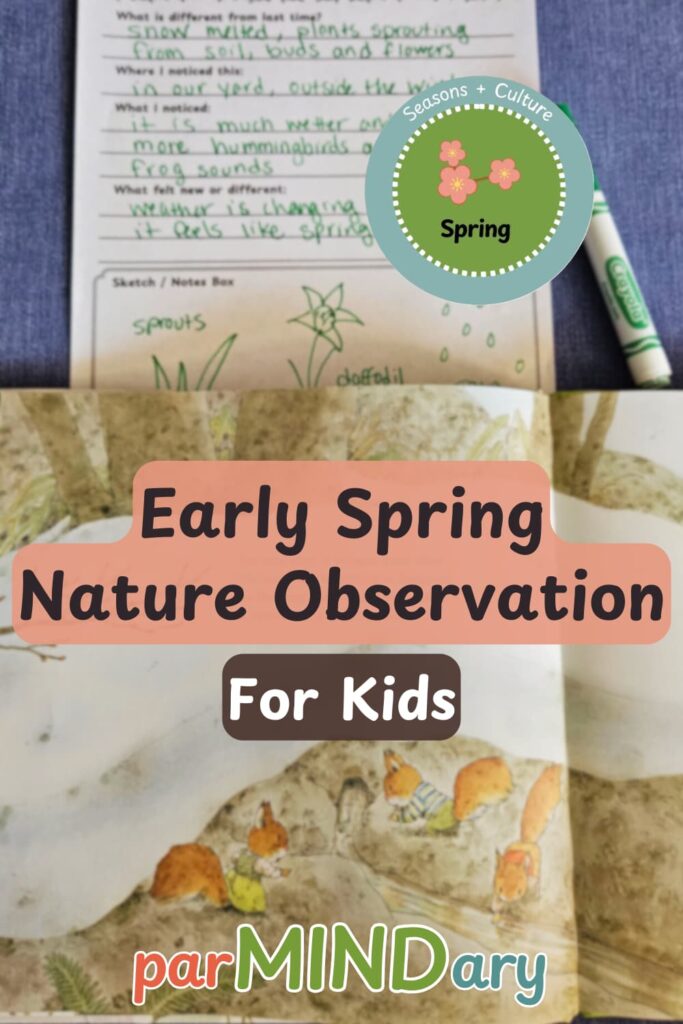 Early Spring Nature Observation For Kids Pin