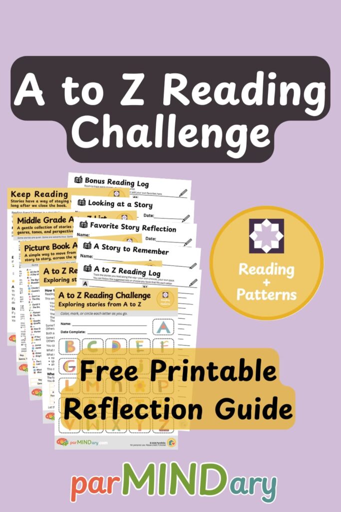 A to Z Reading Challenge for Kids - free 10 page printable