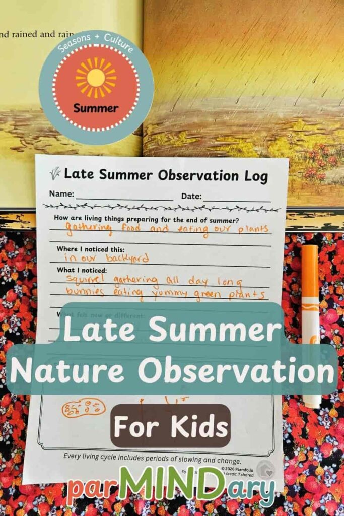 Late Summer Nature Observation For Kids Pin