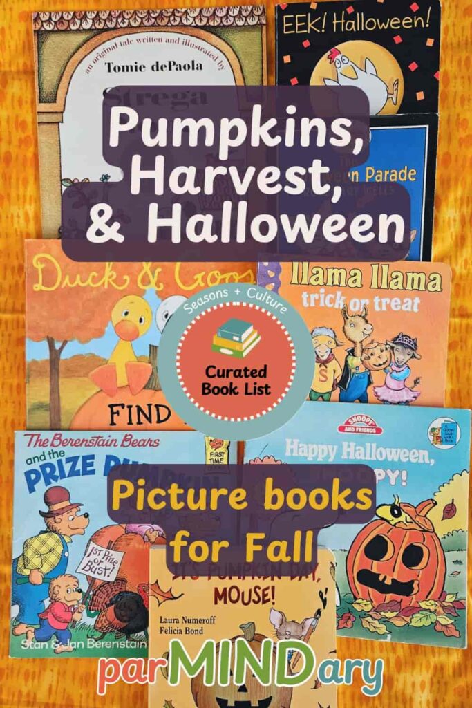 Pumpkins Harvest and Halloween Picture Books for Fall Pin